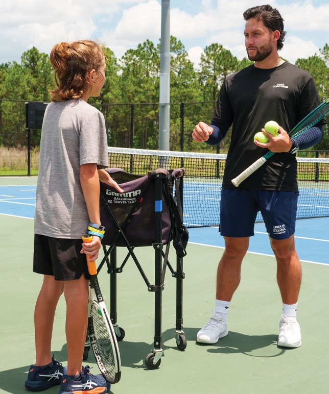 Quiz with youth tennis player